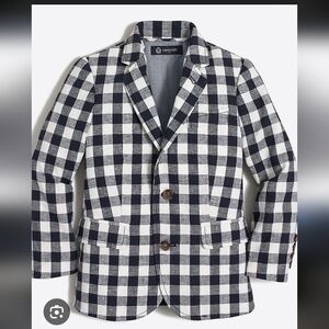 Crewcuts Boys' Thompson Blazer In Navy And White Gingham~ Size 8